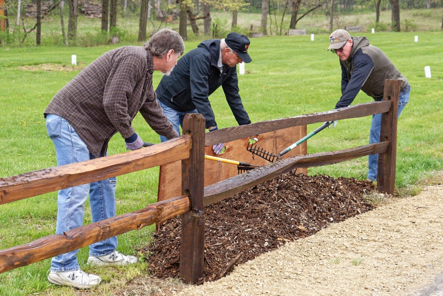 Raking Out the Mulch - Getting Started.
Rock River Heritage Park (formerly Camp Indian Trails).
