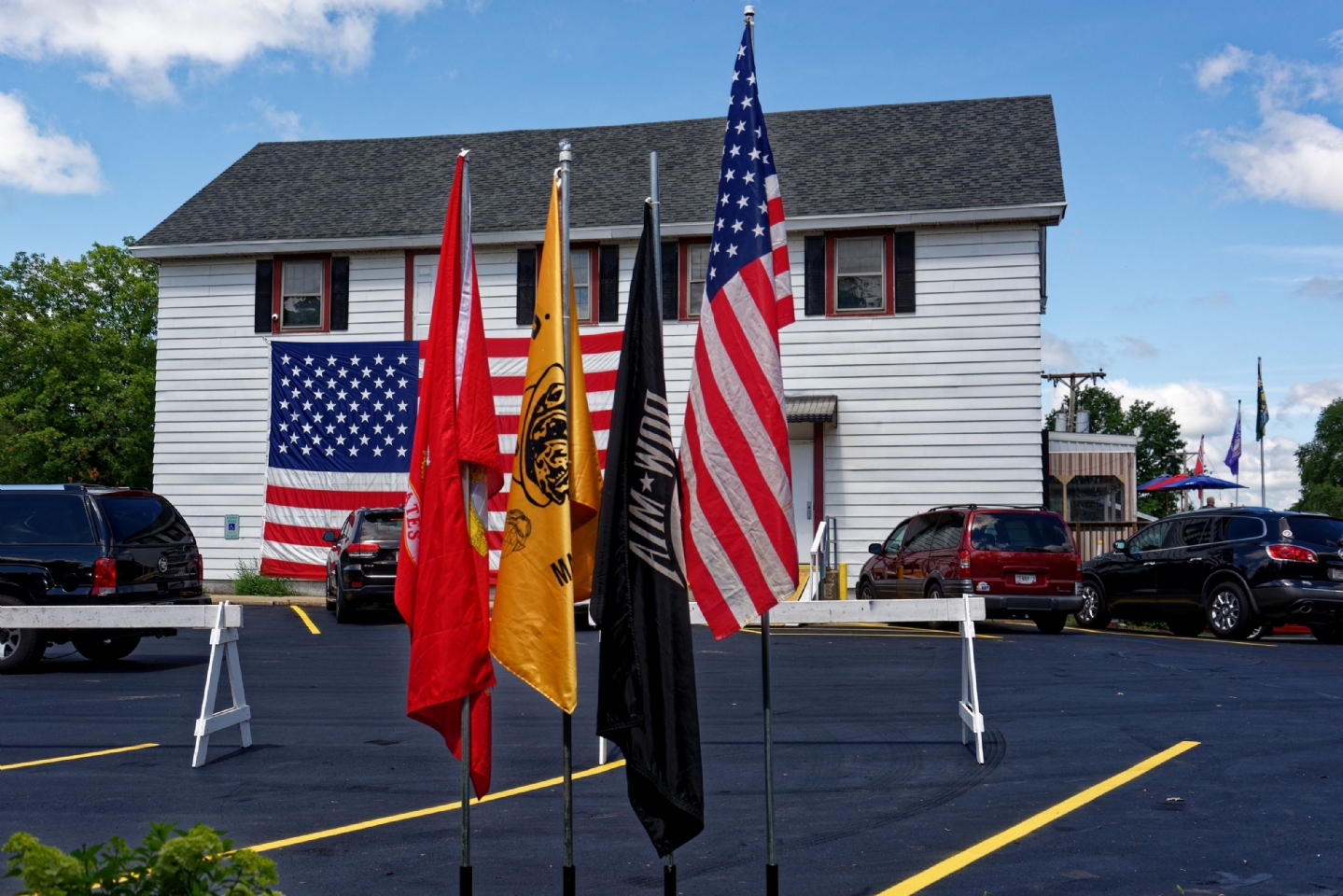 View of flags and the Post.