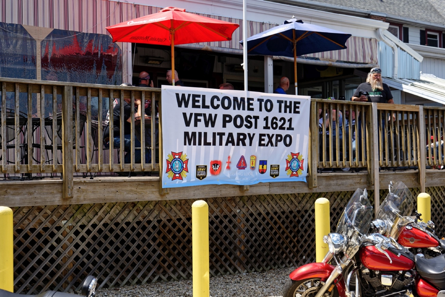 Our welcome banner, courtesy of the Army National Guard.